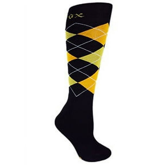 MOXY Socks Knee-High Yellow and Gold Argyle Fitness WOD Socks