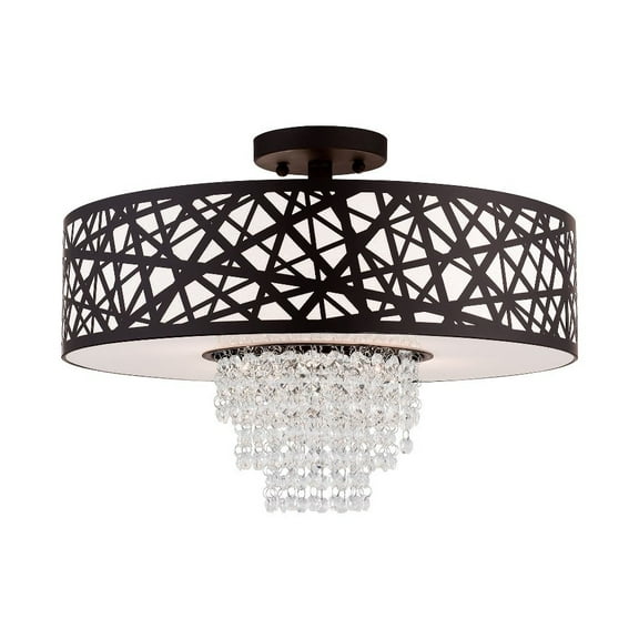Livex Lighting Allendale 4 Light Semi Flush Mount in Bronze