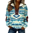 thumbnail image 3 of TaTaai Women St Patrick's Day Color Block Half Zip Long Sleeve Collared Casual Printed Hoodie Jacket Ladies Spring Daily Commute Street Wear Soft Comfortable Machine Washable Top Gift, 3 of 8