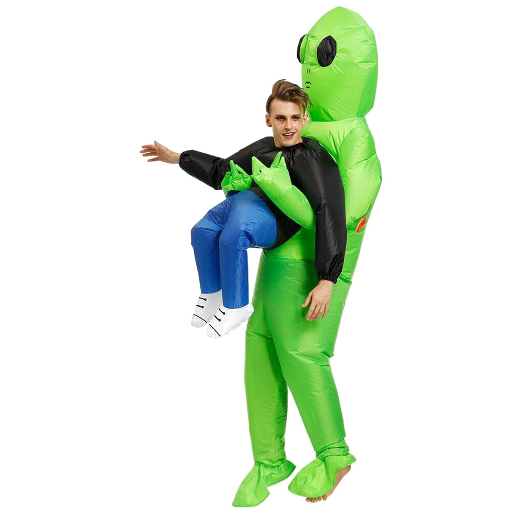 6 NEW INFLATABLE GREEN SPACE ALIENS 60" BLOW UP INFLATE ALIEN HALLOWEEN PARTY 
