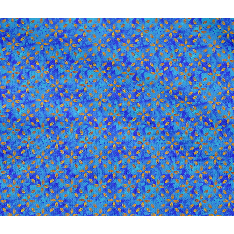 oneOone Cotton Jersey Blue Fabric Batik Fabric For Sewing Printed Craft  Fabric By The Yard 58 Inch Wide 