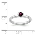 thumbnail image 5 of 925 Sterling Silver Stackable Expressions Low 4mm Round Rhodolite Garnet Ring Size: 5; for Adults and Teens; for Women and Men, 5 of 5