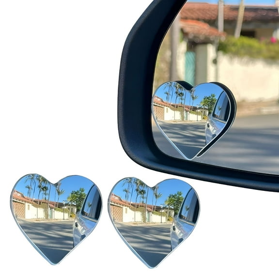RIONIMA 2026 New 2Pcs Heart Shaped Blind Spot Mirrors for Cars Anti-Breaking Convex Rearview Mirror Wide Angle Convex Mirror Stick-On Side Mirror for Enhanced Safety for Car,Suv,Truck,Van