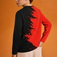 thumbnail image 4 of Cethrio Boys Long Sleeve Shirts, Pullover Casual Color Blocking Crewneck Spring Tops Red Size 8, 4 of 5