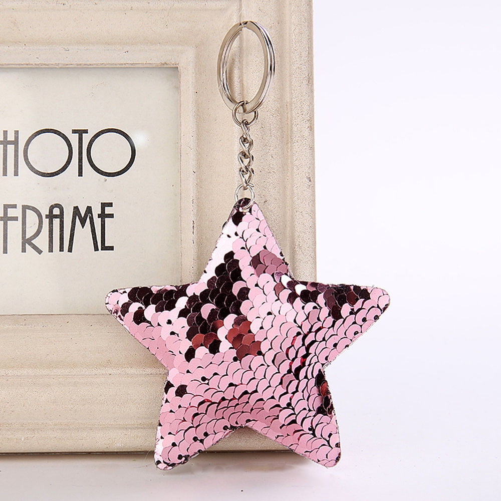 15 pcs fashion starfish colorful color biker keychain 