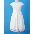 thumbnail image 4 of iiniim Girls Princess Dress Bridesmaid  Floral Lace Cap Sleeve Birthday Party Gown 6-16, 4 of 7