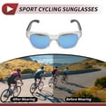 thumbnail image 3 of 1 juego de gafas de motocicleta anti-reflejo Triacetato de celulosa PC UV400 gafas de ciclismo lente azul marco claro negro, 3 of 6