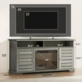 thumbnail image 6 of Electric Fireplace TV Stand up to 75" TVs, Farmhouse Entertainment Center wiht 23" Fireplace for Living Room, Gray, 6 of 8