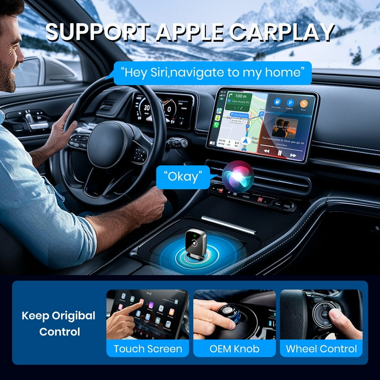 Adattatore Wireless CarPlay & Android Auto M.I.C. - 2 In 1 Plug & Play - Foto 1