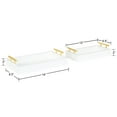 thumbnail image 2 of Kate and Laurel Lipton Rectangle Wood Tray Set, White/Gold 2 Piece, 2 of 9