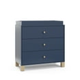 thumbnail image 3 of Storkcraft California 3 Drawer Dresser with Infant Changing Topper, Midnight Blue with Driftwood, 3 of 16
