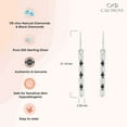 thumbnail image 4 of Cali Trove, 925 Sterling Silver Baguette and Round Black Diamond Dangle Earrings for Women, 1/6 Ct, 4 of 7