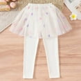thumbnail image 4 of Girls Leggings Toddler Pants With Ruffle Skirt Spring Fall Shaggy Yarn Skirt Pants Pants With Ruffle Skirt White 7 Years-8 Years, 4 of 7