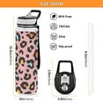 thumbnail image 2 of Motivational Water Bottle 32 oz with Straw, BPA Free Reusable Fitness Sport Bottle Perfect for Travel, School, Outdoors, and Gym Light Pink Leopard Print, 2 of 6