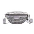 thumbnail image 1 of Rhinestone Fanny Riñonera Mujeres Cremallera Brillante Cofre Crossbody Pack (Plata), 1 of 9