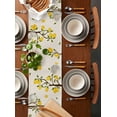 thumbnail image 2 of Table Runner Dresser Scarves 90 Inch Long, Farm Cute Gnome with Yellow Lemon Linen Dining Table Runners Summer Fruit Tree on Flax Linen Tabletop Scarf for Wedding Holiday Party Kitchen, 2 of 7