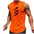 thumbnail image 2 of hlysgo Mens Athletic Tank Tops for Running Breathable Gym Muscle Tank Tops Quick Dry Crewneck Graphic Sleeveless Shirts for Workout Orange,Size M, 2 of 6