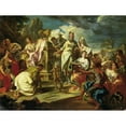thumbnail image 2 of Venetian Master 18th Century 14x12 Black Ornate Wood Framed Double Matted Museum Art Print Titled: The Adoration of the Golden Calf (ca. 1701 - 1750), 2 of 5