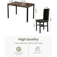thumbnail image 5 of LTTROMAT Dining Table Set for 4, Modern Faux Marble Kitchen Table Set with 4 Leather Upholstered Chairs, 5-Piece Dinette for Dining Room, Nooks, 5 of 11