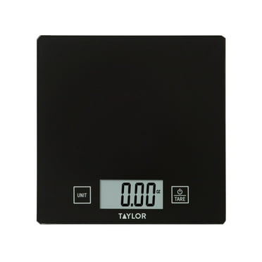 Taylor 11 lb Compact Glass Digital Kitchen and Food Scale, Black