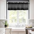 thumbnail image 3 of Boho Style Curtain Valances for Windows, Abstract Black Farmhouse Style Striped Rod Pocket Valance Window Treatments Short Curtains for Kitchen Bathroom Living Room, 3 of 6