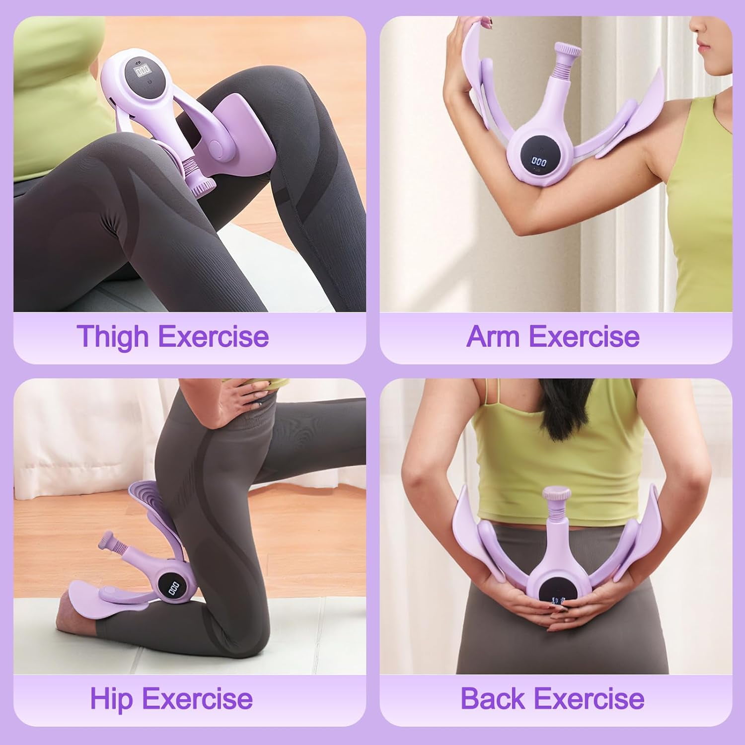CYFIE Thigh Hip Trainer, Kegel Excerciser for Inner Thigh & Hip Strengthener 35LB with 50LB Resistance Bands (2 PCS), Pelvic Floor Recovery & Body Toning for Home Gym