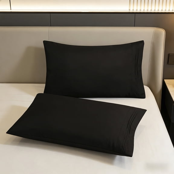 Jubipavy 2-Pack 20"×26" Satin Pillowcase Set with Embroidered Detail, Soft Pillow Covers for Hair & Skin, Multiple Color Choices