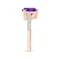 thumbnail image 3 of ANGARA Natural 2.18 Ct. Amethyst with Diamond Classic Ring in 14K Rose Gold for Women (Ring Size: 11.5), 3 of 10