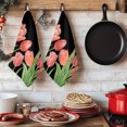 thumbnail image 6 of Pink Tulip Kitchen Towels Set of 1, Spring Floral Summer Botanical Black Absorbent Dish Towels for Kitchen, Microfiber Hand Towel, Quick Drying Tea Towel for Cleaning Decorative Dishcloths, 6 of 7