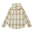 thumbnail image 6 of Men's Flannel Plaid Hooded Jacket Casual Fall Outfits Long Sleeve Button Down Shacket Coats with Pockets (XL, Yellow), 6 of 8
