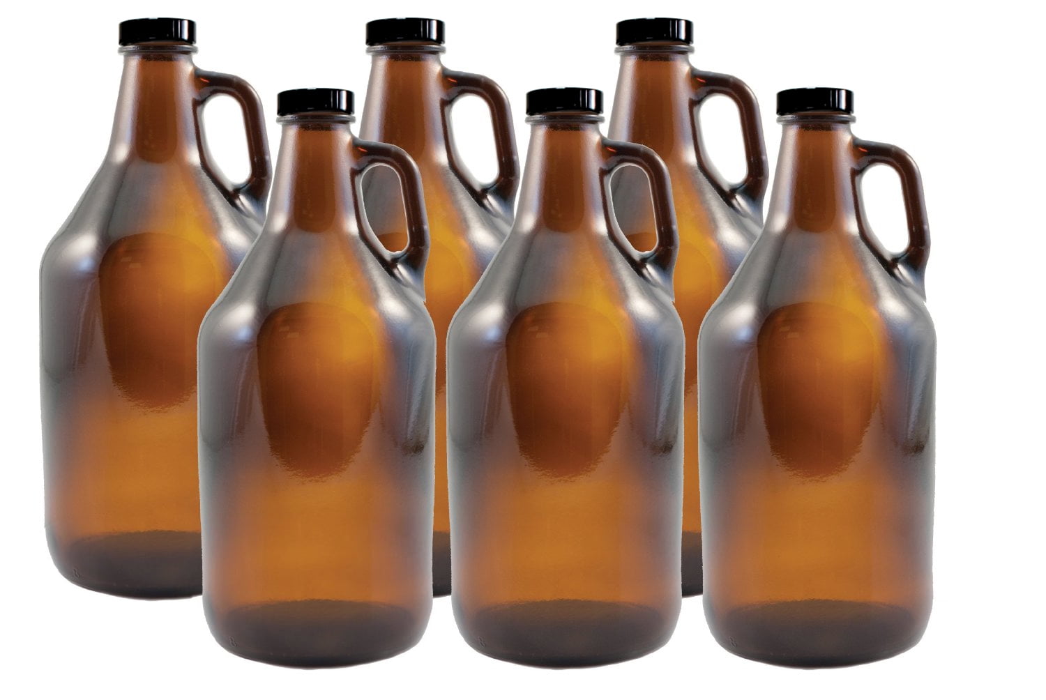 Strange Brew's 1/2 Gallon Amber Growlers (Case of 6) with Polyseal Caps
