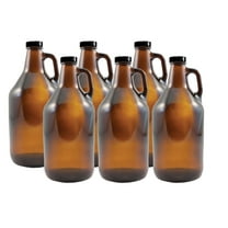 Strange Brew's 1/2 Gallon Amber Growlers (Case of 6) with Polyseal Caps