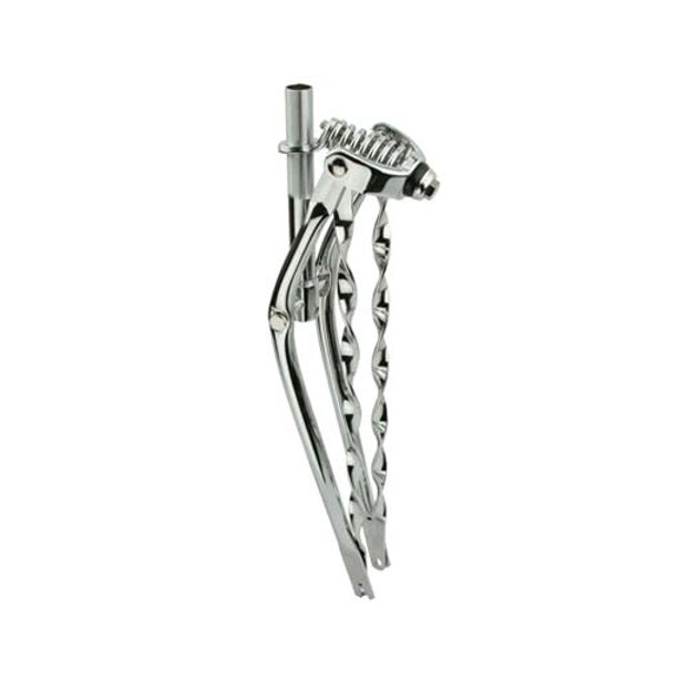 26" Classic Spring Fork 1" W/Twisted Bars Chrome. Bike fork, bicycle