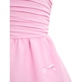 thumbnail image 5 of IBTOM CASTLE Girls' Bow Spaghetti Strap Dress - Adjustable A-Line Bubble Hem Party Dress for Summer Birthday Party School Pink, 5 of 7