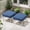 White, variant on Opohoro Outdoor Patio Ottomans Set of 2, with 5" Thick Cushions, Blue