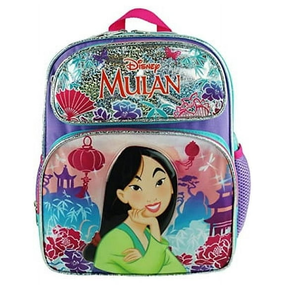 Disney Mulan Small Backpack 12 inch Allover Print Small Backpack - Disney - Princess - Pretty & Brave 12"