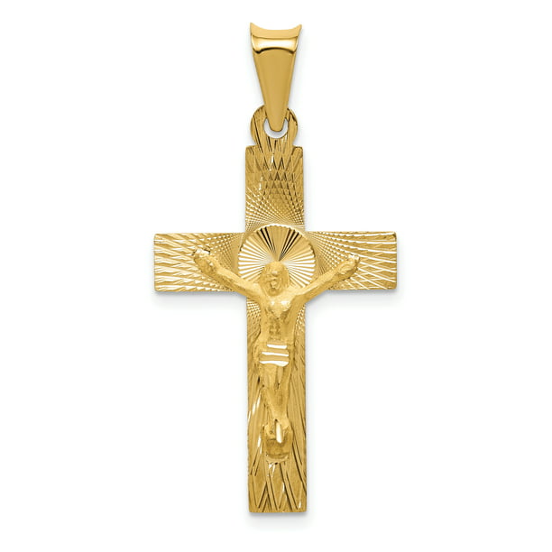 IceCarats - 14k Yellow Gold Crucifix Cross Religious Pendant Charm ...