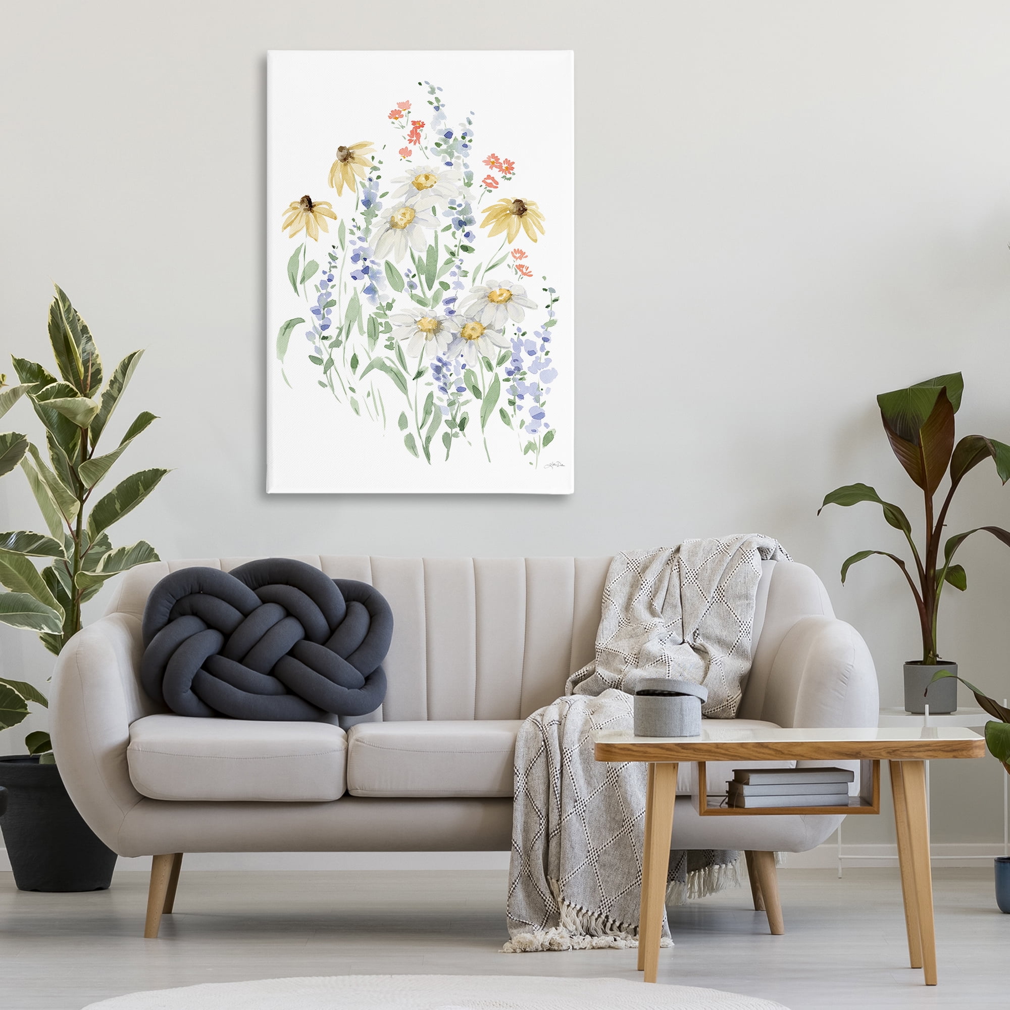 Stupell Industries Soft Summer Garden Botanical & Floral Painting Gallery Wrapped Canvas Art Print Wall Art, 30 x 45