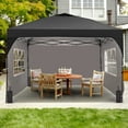 thumbnail image 2 of Outdoor Basic 12x12 Pop Up Canopy Tent with One Push Setup, Easy to Install with 4-Sidewalls for Events, Parties, Camping, Outdoor Gazebo with 4-Sandbags, Black., 2 of 11