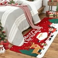 thumbnail image 4 of 3PCS Kitchen Mat set, Welcome Door Flannel Rug,Home Decor for Front Door,Kitchen, Bathroom, Merry Christmas Santa Claus Reindeer ,Great gift for Family and Friends., 4 of 9