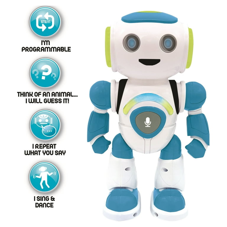 Lexibook - Powerman Jr. Smart Interactive Toy Robot that Reads in the Mind  Toy for Kids Dancing Plays Music Animal Quiz STEM Programmable Remote