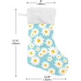 thumbnail image 2 of Coolnut 17.7 Inch Christmas Stockings, 2 PCS Beautiful Little Daisies on Blue Background Presonalized Large Stocking Sock for Family Holiday Xmas Party Decorations, 2 of 7