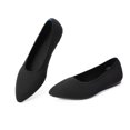 thumbnail image 2 of Frank Mully Zapatos de vestir de punto para mujer con punta en punta, zapatos cómodos para mujer, zapatos de ballet sin cordones para mujer, zapatos clásicos suaves, cuña baja, negro 7, 2 of 5