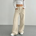 thumbnail image 3 of Corduroy Pants for Women Baggy High Waisted Trousers Wide Leg Elastic Waist Slacks with Pockets Casual Business Pant Palazzo Soft Cozy Bottoms Fashion Trendy Spring Fall Outfits 2026, 3 of 8