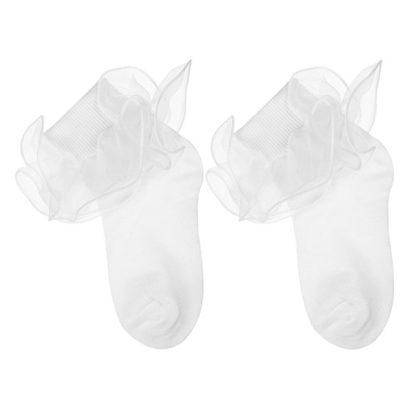 MUSEYA 1 Pair Toddler Ruffle Socks Cotton White Ruffled Socks For Everyday Wear Comfort