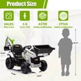 thumbnail image 2 of 24V JCB Ride on Excavator Toy, 3 in 1 Ride on Tractor Truck with Remote Control, Powered Ride on Bulldozer Kids Electric Vehicles with Front Loader Bulldozer, Digger, Adjustable Seat, Green+White, 2 of 6