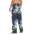 thumbnail image 3 of FORMRS Mens Pajama Pants with Pockets Sleepwear Lounge Bottoms Sizes S-2XL, Rocket Pattern, 3 of 7