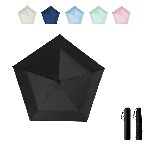Women's Ultra Light Fold Travel Umbrella, 33" Large Canopy Sun Shade, UPF 50 Black Coating, Windproof Portable Parasol for Commuting, Beach, Daily Use, Weighs Only 4.6 oz(1 Pcs)