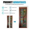 thumbnail image 4 of Tropical Bohemian Painted Door Sticker, Colorful Floral & Palm Tree Door Mural Decal for Beachy Boho Home, 4 of 5