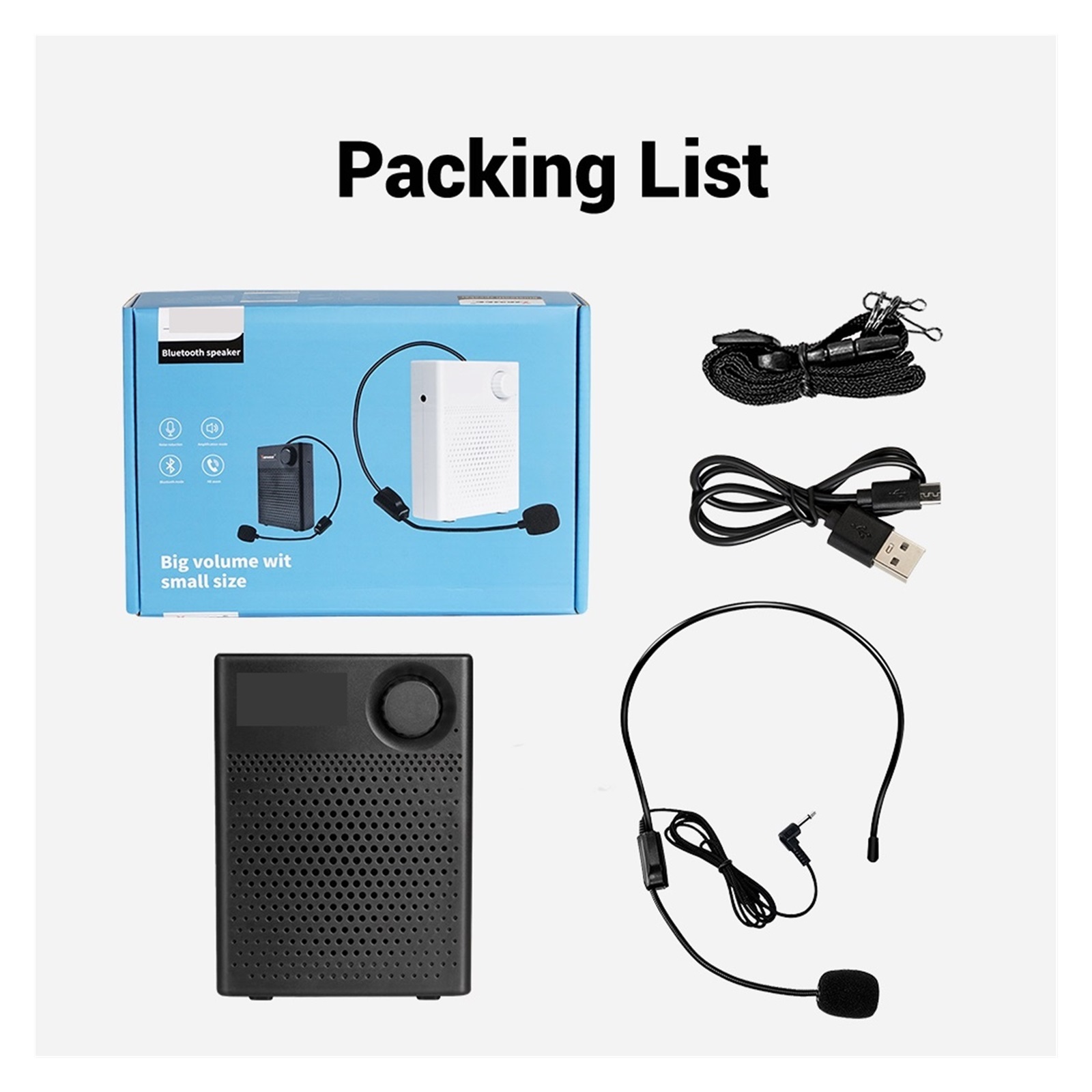 Megaphone Blue-tooth Voice Amplifier USB Speaker Professional Microphone for Teacher Instructor Tour Guide System ,Easy to Operate